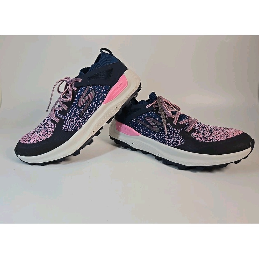 Skechers Womens Ultra Flight Go Run Blue Pink Knit Mesh Running Shoes Size 10